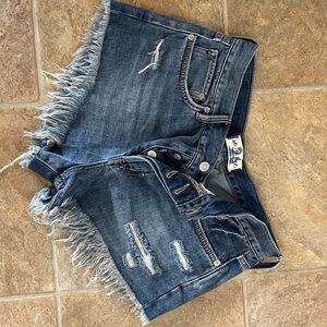 We The Free Blue Denim Shorts